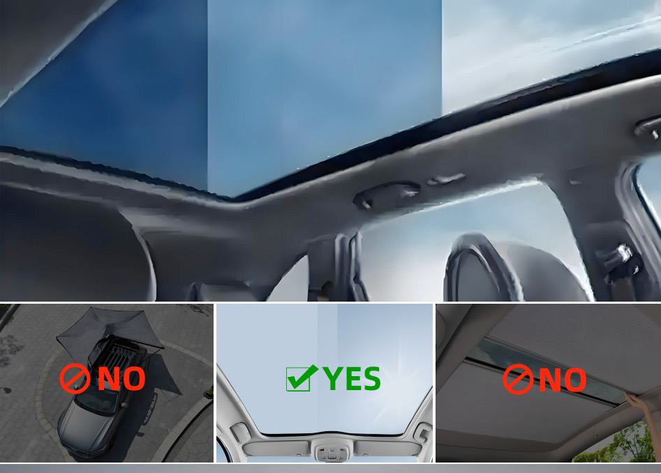 Installation video of intelligent dimming glass and intelligent car canopy for automobiles