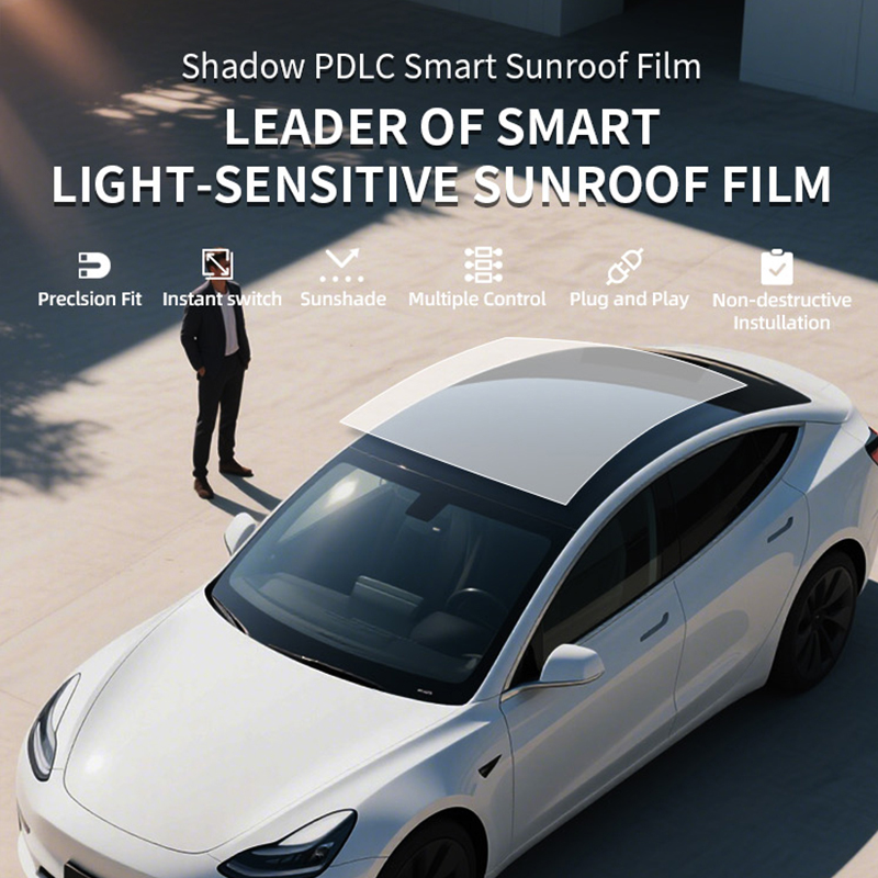 Intelligent dimming sunroof and intelligent window dimming film